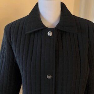 Gallery Quilted Mid Length Coat in Black - Large